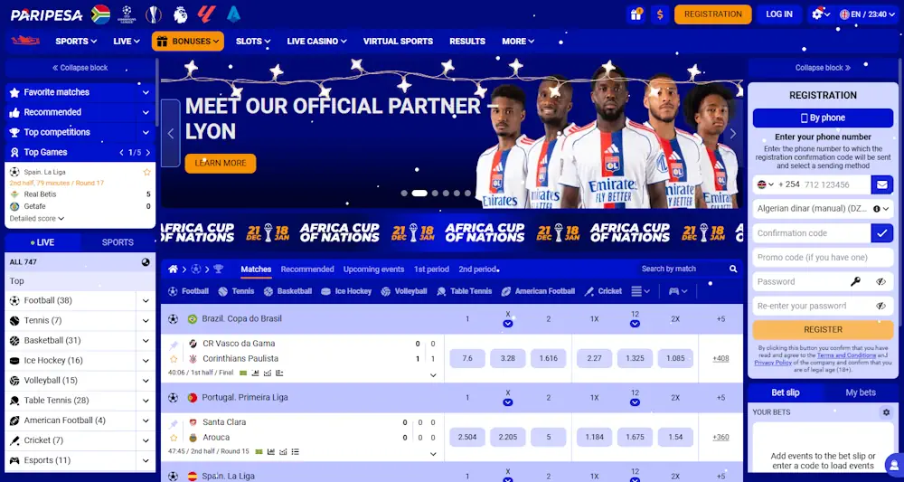Paripesa Casino and Sportsbook Screenshot